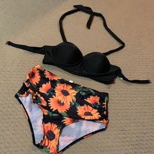 Cupshe Sunflower Two Piece Bathing Suit